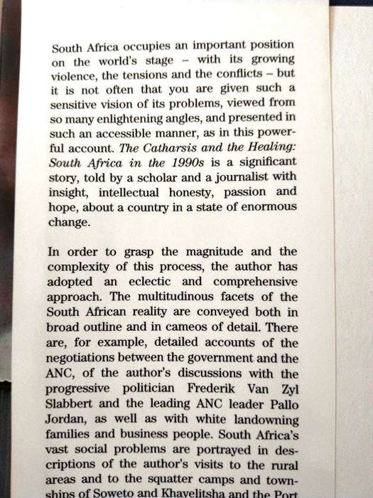 The Catharsis and the Healing - South Africa in the 1990s, Zeki Ergas
