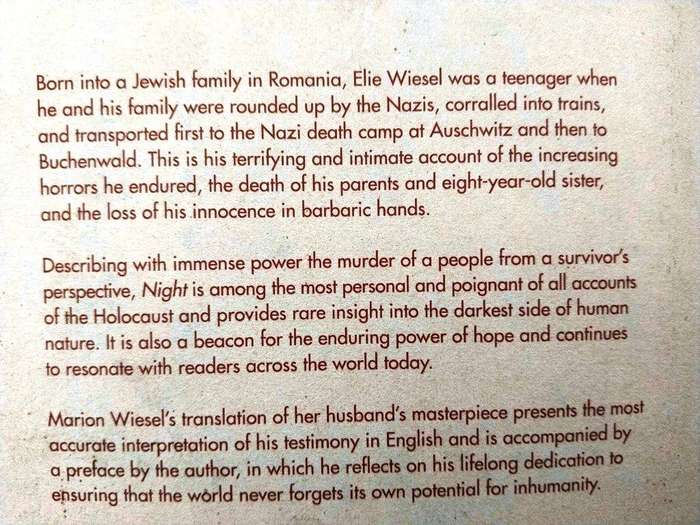 Night, Elie Wiesel