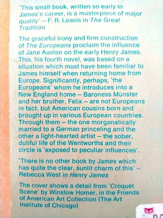 The Europeans, Henry James