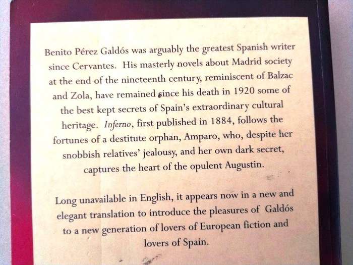 Inferno, Benito Pérez Galdós