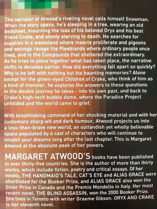 Oryx and Crake, Margaret Atwood