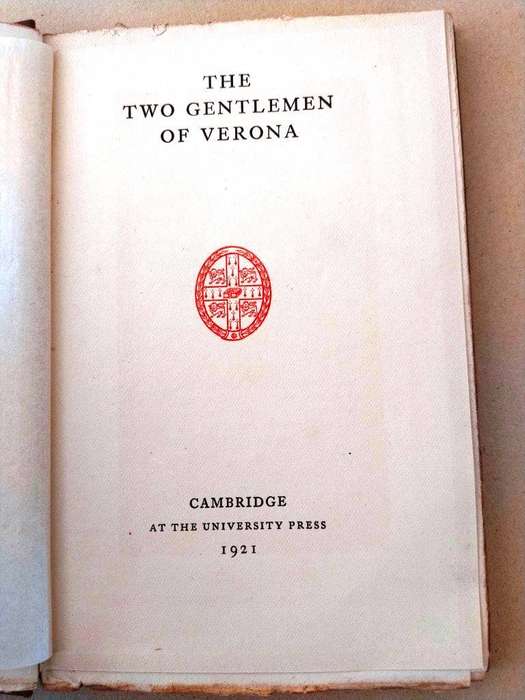 The Two Gentlemen of Verona, William Shakespeare [1921 Cambridge edition]