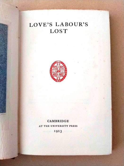Love's Labour's Lost, William Shakespeare [1923 Cambridge edition]