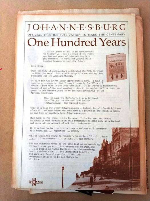 Johannesburg - 100 Years [with some ephemera]