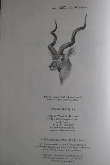 Limited Edition Rowland Ward Records of Big Game Vol 1 Africa & Vol 2 Rest of the World