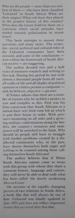 Coloured A Profile of Two Million South Africans Al J Venter