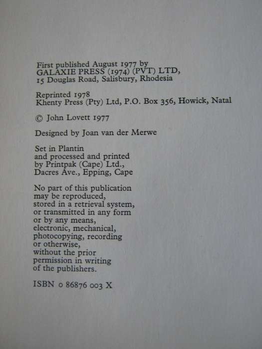 Contact A Tribute to those who Serve Rhodesia John Lovett