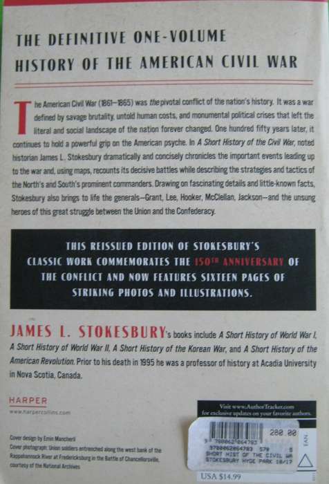 A Short History of the Civil War James L Stokesbury     P