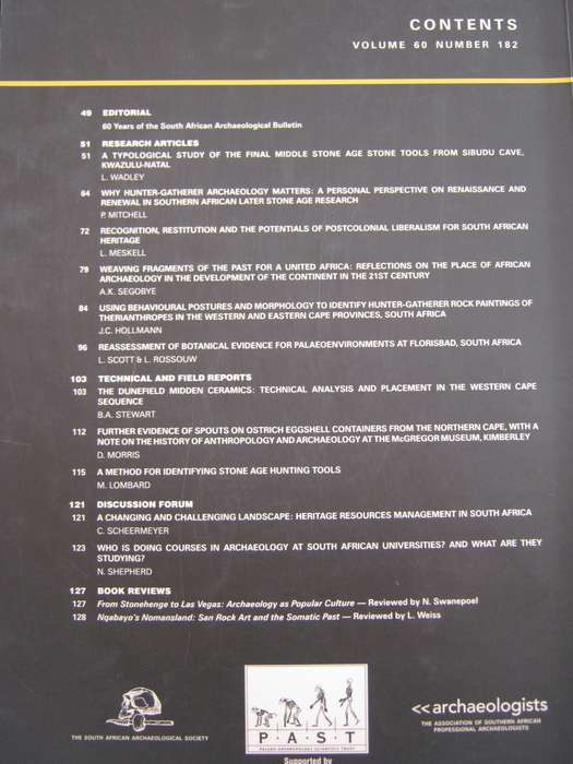 The South African Archaeological Bulletin  4 volumes