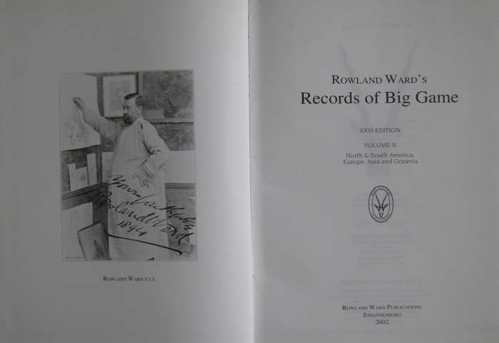 Limited Edition Rowland Ward Records of Big Game Vol 1 Africa & Vol 2 Rest of the World