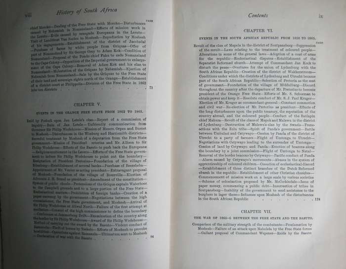 History of South Africa The Republics and Native Territories from 1854 to 1872 G m Theal