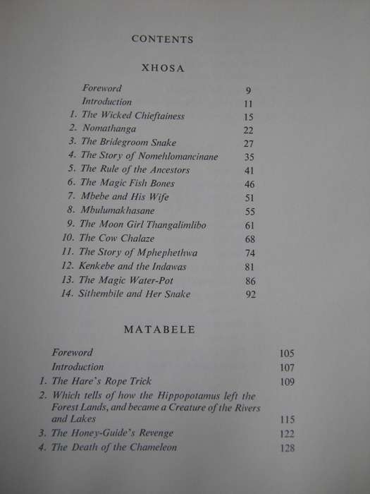 African Fireside Tales Part 1. Xhosa. Matabele. Batswana Phyllis Savory