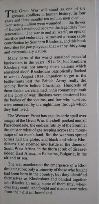 Ragtime Soldiers The Rhodesian Experience in the First World War Peter McLaughlin