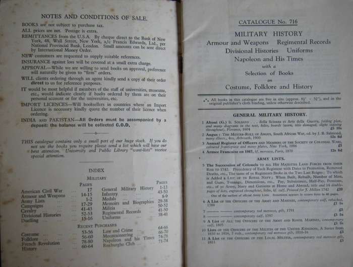 Military History Books on the Armies of the Worls and their Equipment 3 Catalogues + 1 Duplicate