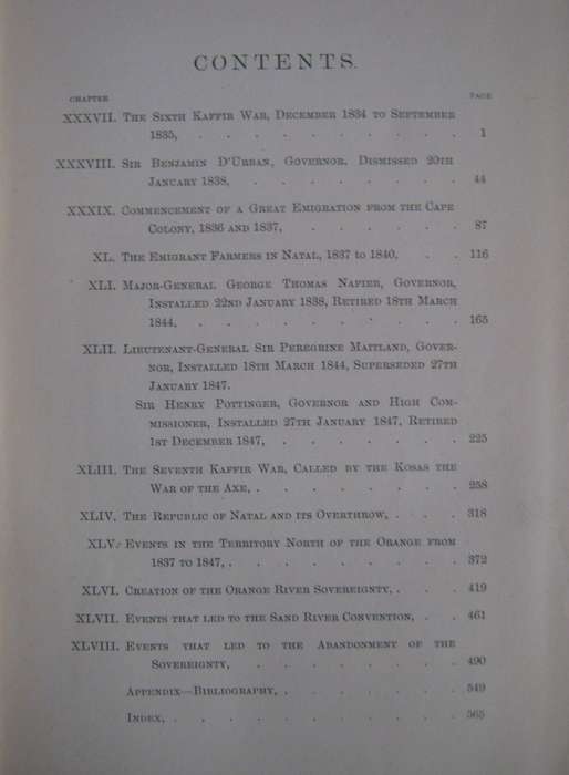 History of South Africa From the Foundation of the European Settlement to our Own Times 1834-1854
