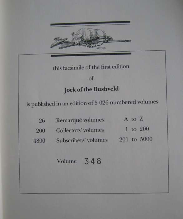 Limited Edition Jock of the Bushveld Sir Percy FitzPatrick