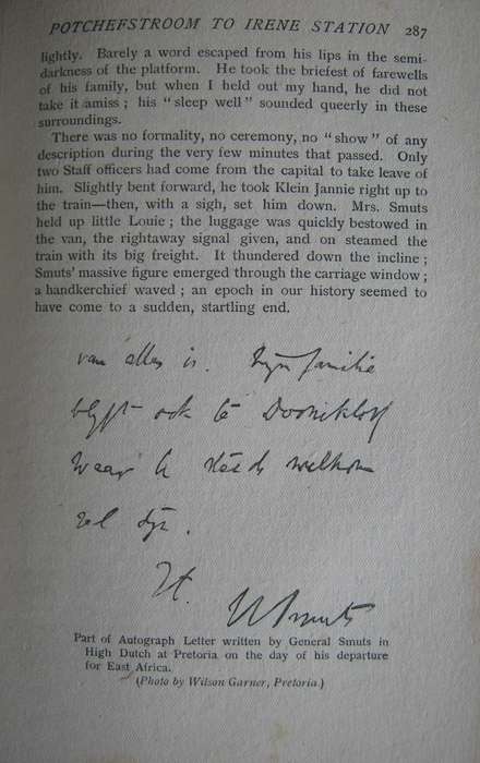 Jan Smuts Being a Character Sketch of Gen The Hon. J C Smuts N Levi