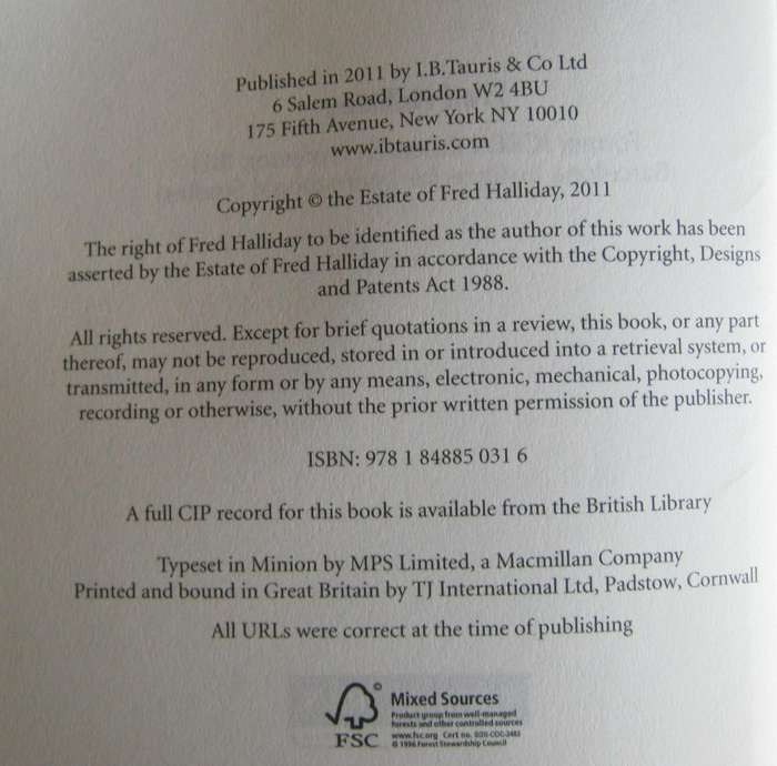 Shocked and Awed. How the War on Terror and Jihad Have Changed the English Language Fred Halliday