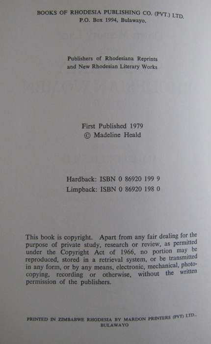 Down Memory Lane with Some Early Rhodesian Women Madeline Heald