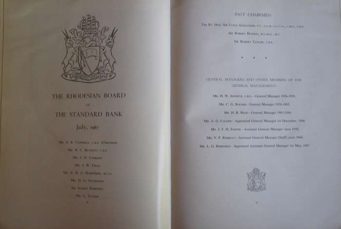 Standard Bank - Three Quarters of A Century of Banking in Rhodesia 1892-1967 H C P Andrews