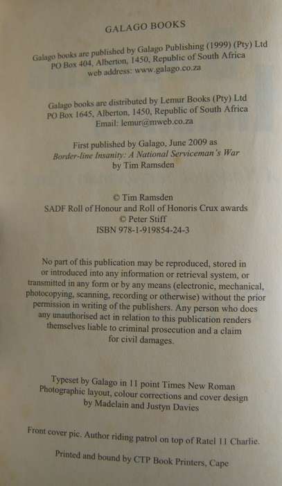 Border-Line Insanity A National Servicemans Story Tim Ramsden