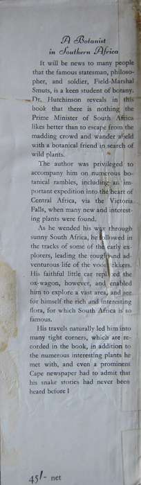 A Botanist in Southern Africa John Hutchinson