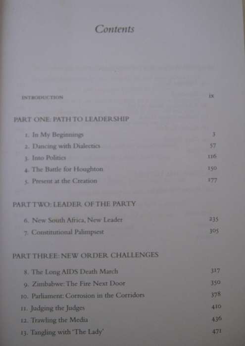 Tony Leon On The Contrary Leading The opposition in a Democratic South Africa  Signed by the author