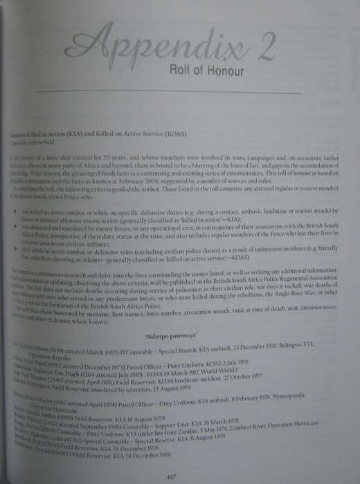Blue and Gold The History of the British South Africa Police 1889  1980