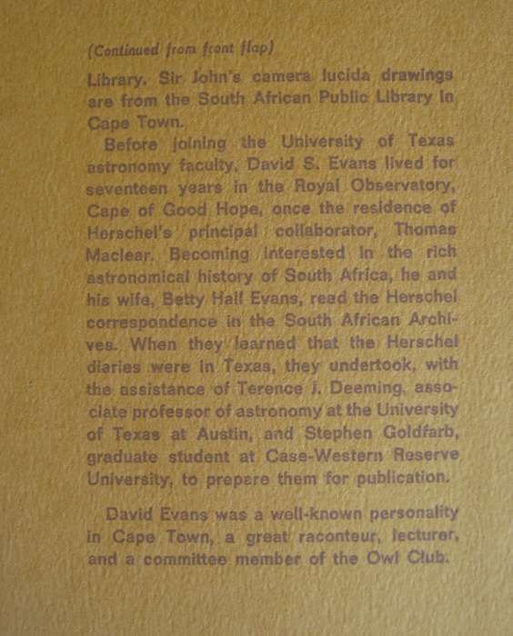 Herschel at the Cape Diaries & Correspondence of Sir John Herschel 1834  1838 David S Evans