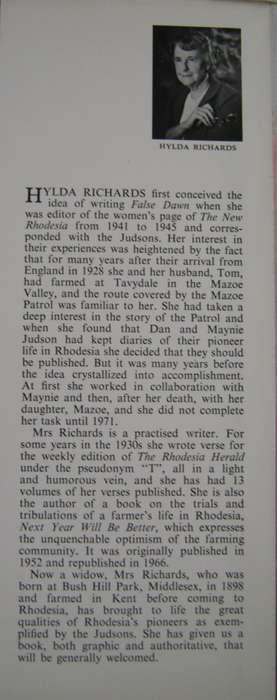 False Dawn. The Story of Dan Judson, Pioneer Hylda Richards