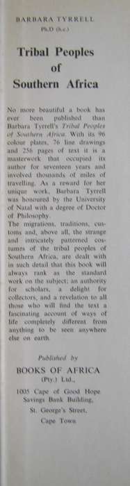 Tribal Peoples of Southern Africa Barbara Tyrrell