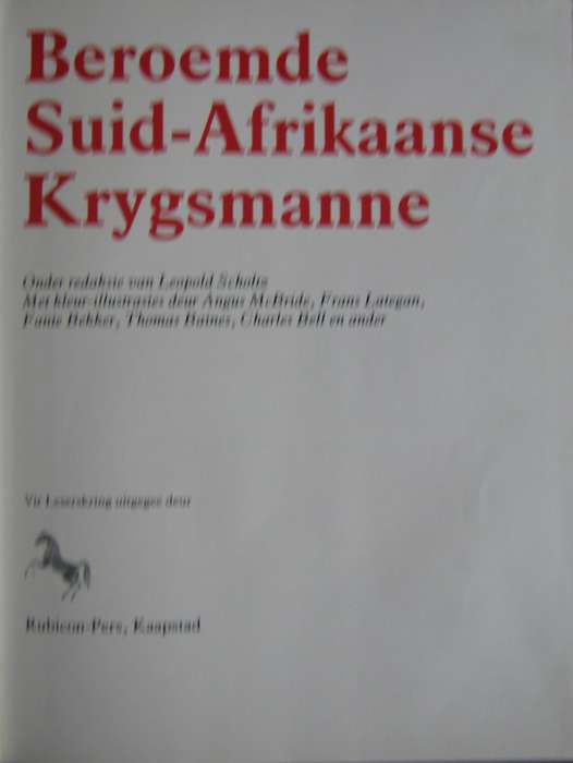 Beroemde Suid-Afrikaanse Krygsmanne Leopold Scholtz