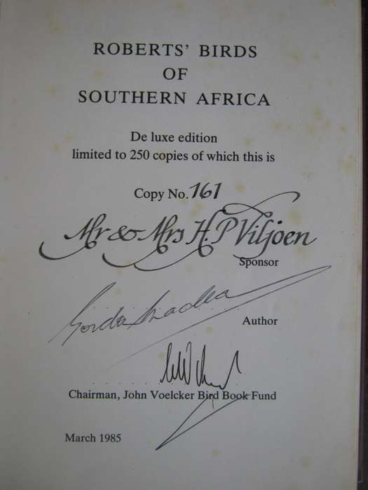 Robert Birds of Southern Africa Deluxe Leather Bound Edition 161/250.