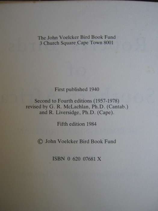 Robert Birds of Southern Africa Deluxe Leather Bound Edition 161/250.