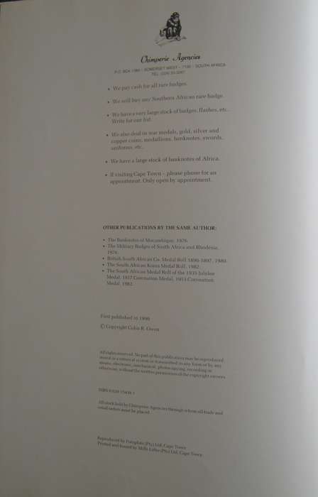 The Military Badges and Insignia of Southern Africa Colin R Owen