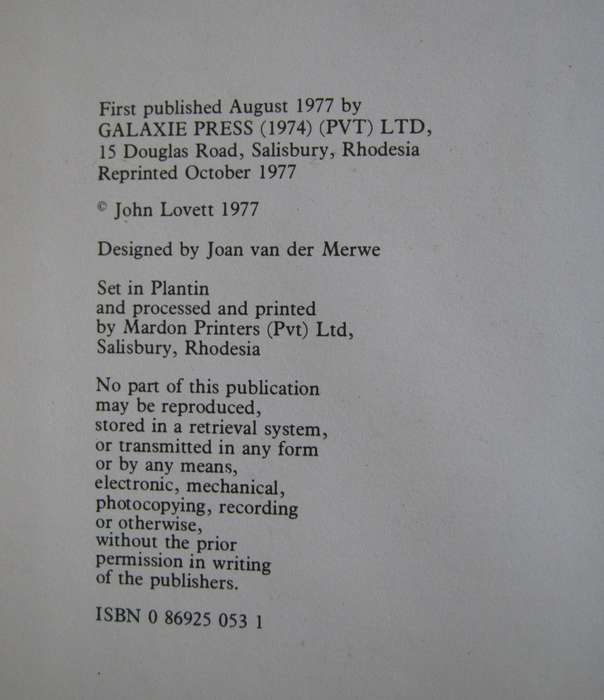 Contact A Tribute To Those who Serve Rhodesia John Lovett