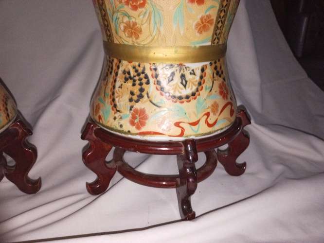 Old Japanese Vases x2