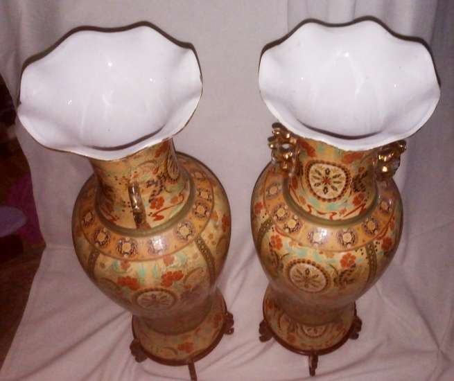 Old Japanese Vases x2