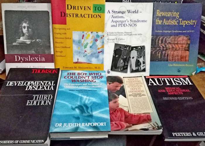 ADD  , OCD , Autism and Dyslexia  Books choose 2 or more
