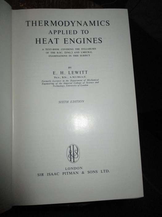 Thermodynamics Applied to Heat Engines  1965