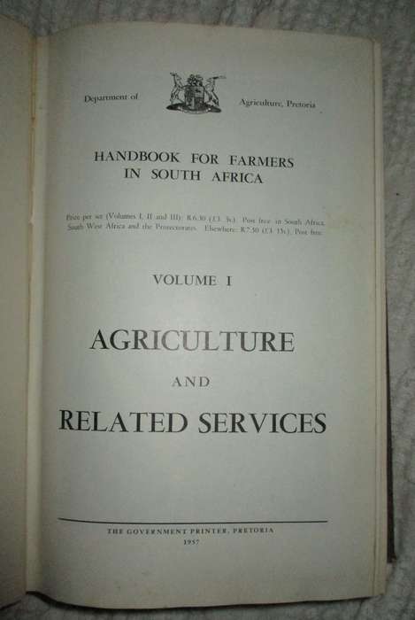 Handbook for Farmers in South Africa  Vol I & 3  1957