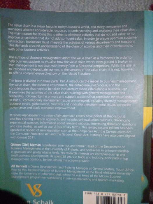 Business Management . A Value Chain Approach 2014
