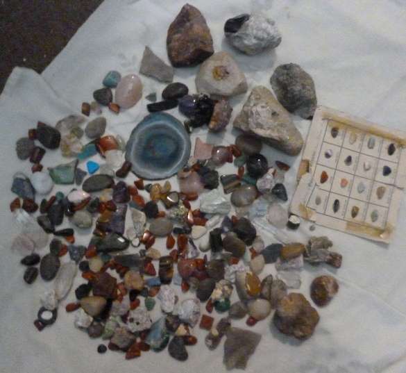 Rock collection and books
