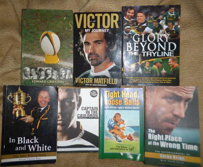 Rugby books R200 the lot  of 7 books