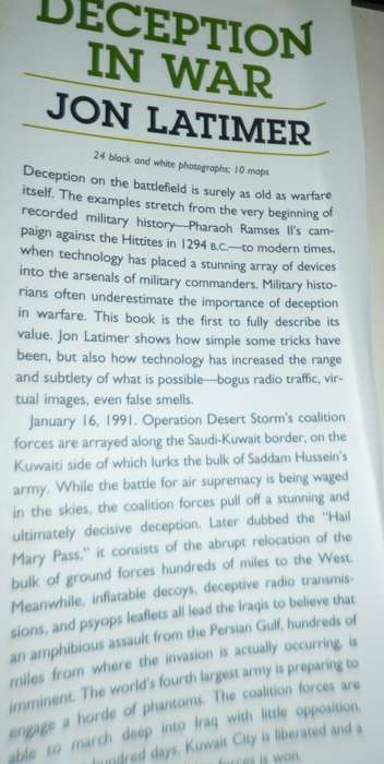 Deception in War by J Latimer