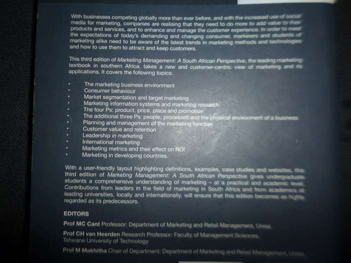 Marketing Management .  A South African perspective