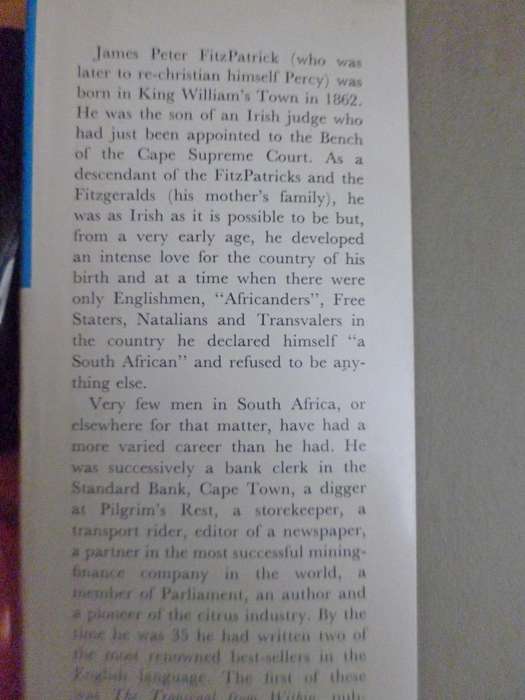 The First South African . The Life and Times of Sir Percy  Fitzpatrick