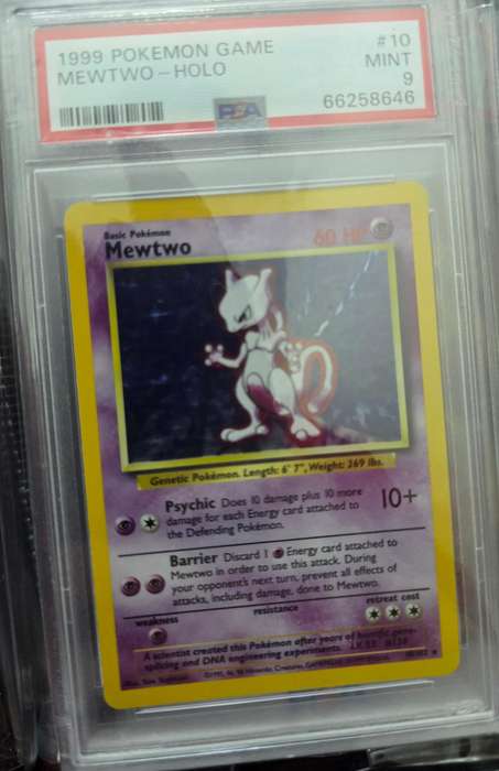 Pokemon Trading Cards Graded PSA 9 Mewtwo 1999