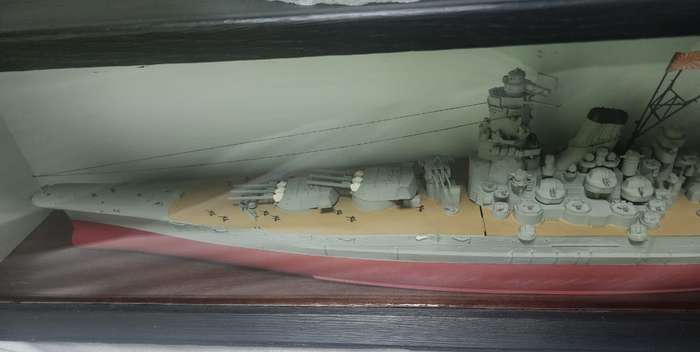 Model Ship Enclosed In Wooden & Glass Case