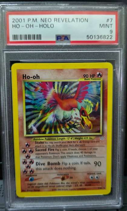 Pokemon Trading Cards Graded PSA 9 Ho-Oh Holo 2001